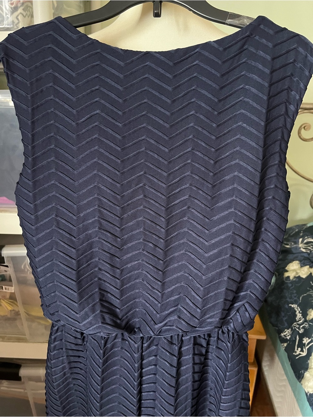 Enfocus Studio Navy Chevron Tie-Waist Midi Dress - Picture 5 of 7